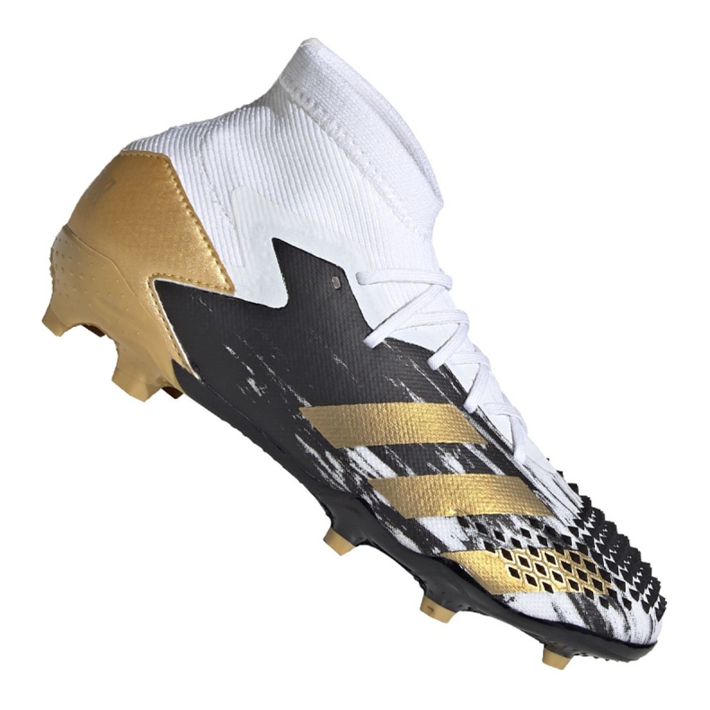 Buty piłkarskie adidas Predator 20.1 Fg Jr FW9208 białe czarny, biały, czarny, złoty
