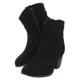 Botki na obcasie kowbojki czarne 100-985B0-2 Black