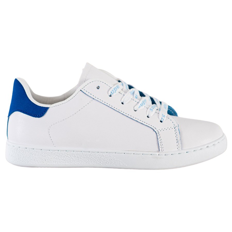 SHELOVET Modne Buty Sportowe białe niebieskie