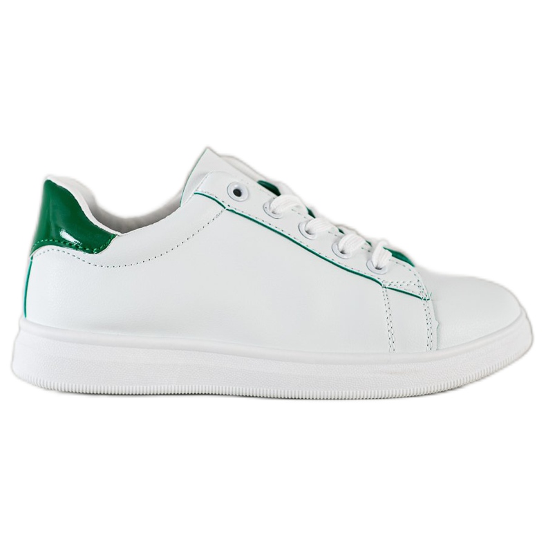 SHELOVET Klasyczne Buty Sportowe białe zielone