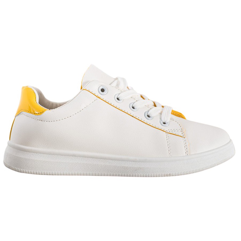 SHELOVET Klasyczne Buty Sportowe białe żółte