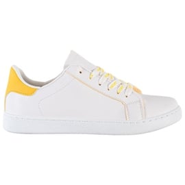 SHELOVET Modne Buty Sportowe białe żółte