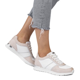 Różowe buty sportowe z eko-zamszu 6162-Y