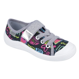 Befado obuwie dziecięce 251Q137 czarne szare wielokolorowe