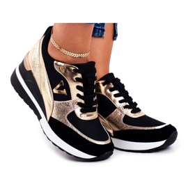 Vinceza Sportowe Damskie Buty Sneakersy Czarno Złote 21-10574 czarne żółte