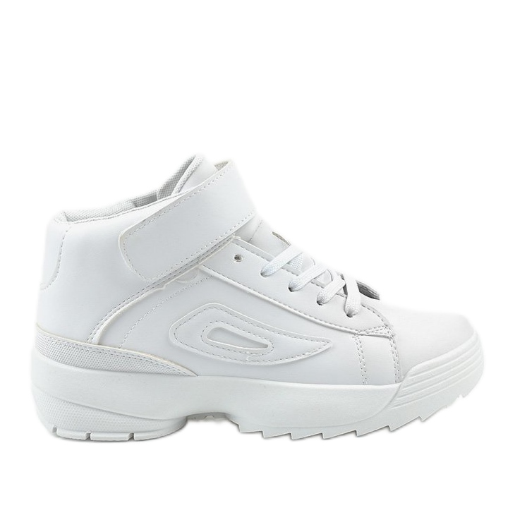 Białe sneakersy sportowe z eko-skóry B-05
