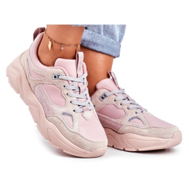 Damskie Sneakersy Big Star Różowe GG274655
