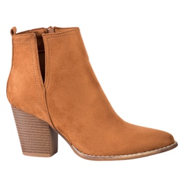 Erynn Zamszowe Botki Z Wycięciem brązowe