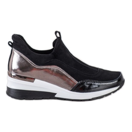 Wsuwane Buty Ze Skóry VINCEZA czarne