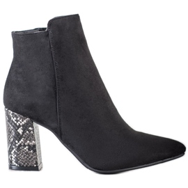 Botki Z Motywem Węża VINCEZA czarne