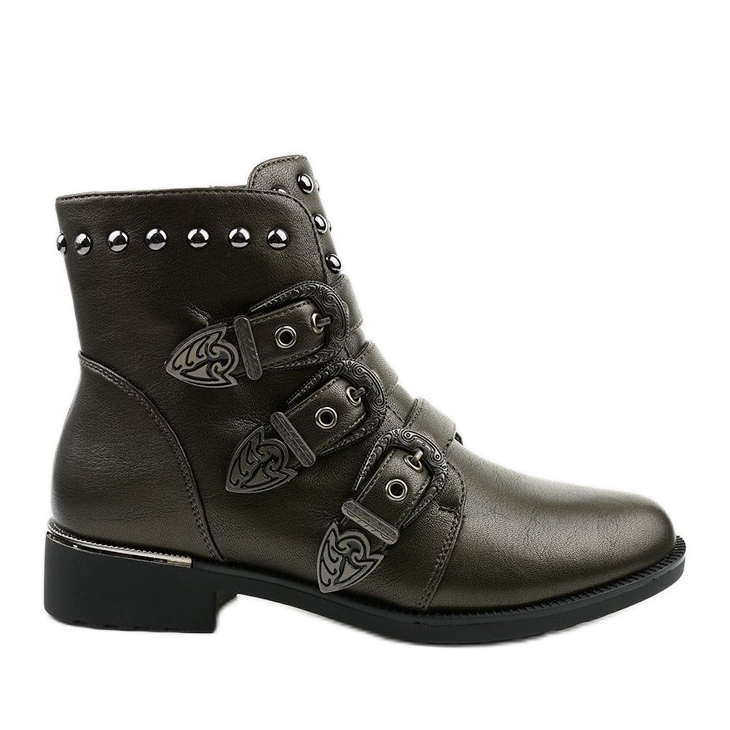 Brązowe botki damskie z litami Aotoria