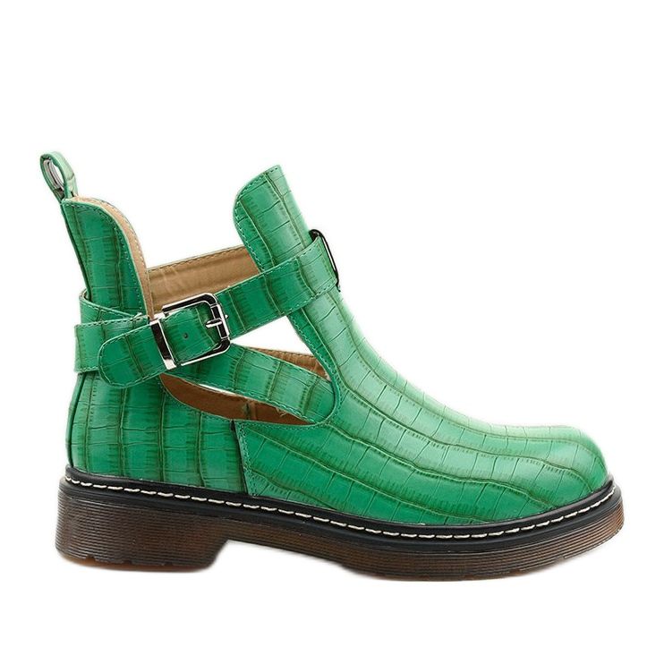 Zielone botki z klamrą Nillda