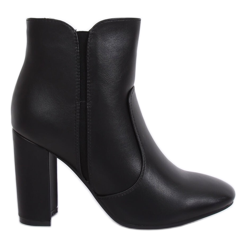 Botki na obcasie czarne 1436 Black