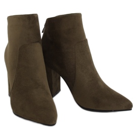 Botki na obcasie zielone TX-1802 Dk Green