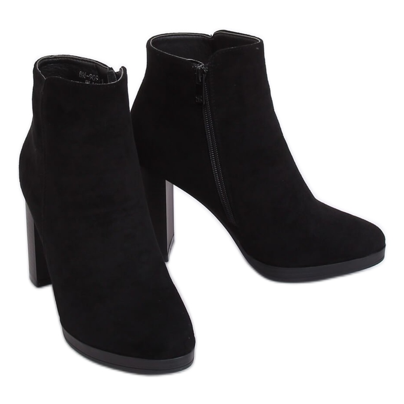 Botki na obcasie czarne BM-9091-1 Black