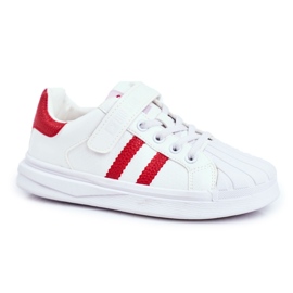 Sportowe Dziecięce Big Star Na Rzepy Białe GG374020 czerwone