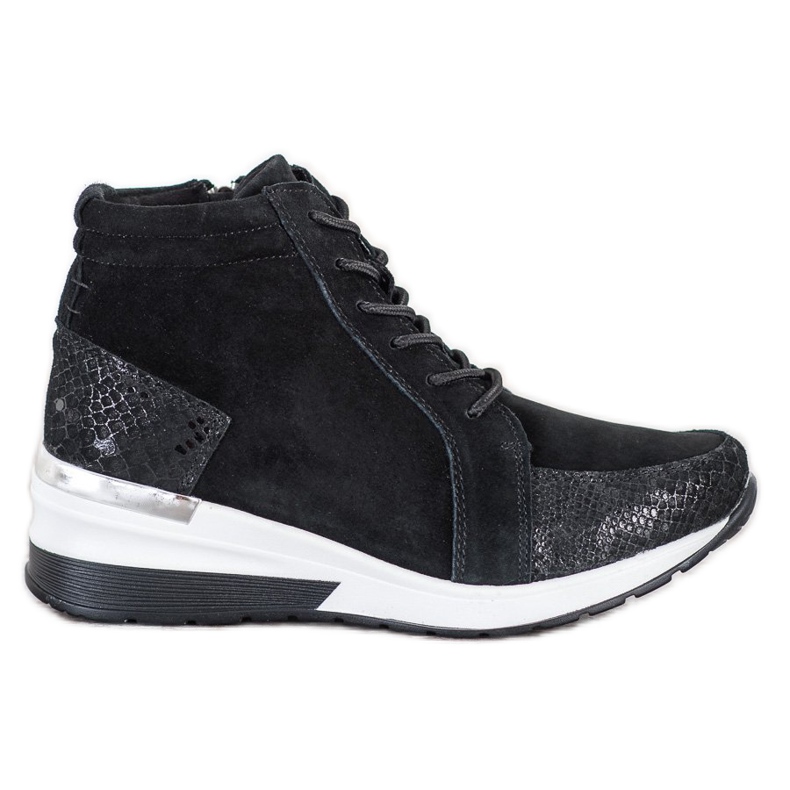 Filippo Sznurowane Botki Ze Skóry czarne