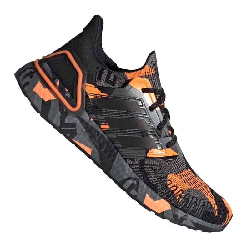 Buty biegowe adidas Ultraboost 20 Pb M FV8330 czarne wielokolorowe pomarańczowe