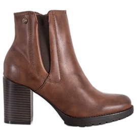 Weide Wygodne Botki Na Słupku brązowe