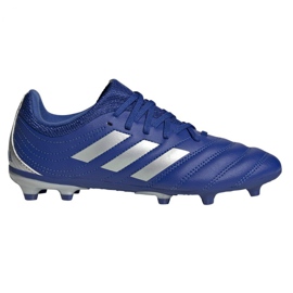 Buty piłkarskie adidas Copa 20.3 Fg Jr EH1810 białe niebieskie