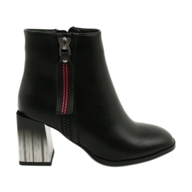 Damskie Stylowe Botki na słupku czarne Filippo DBT1548/20 BK