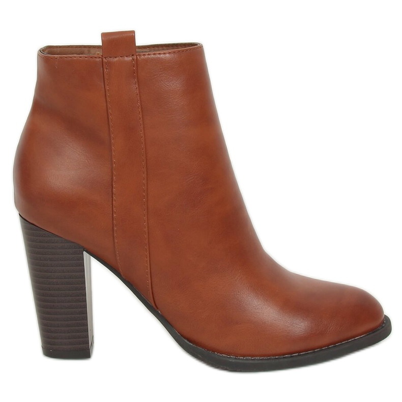 Botki na słupku klasyczne camel UK08P Camel brązowe