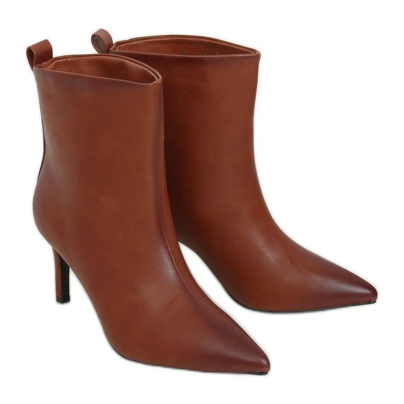 Botki na szpilce camel RB69P Camel brązowe