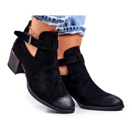 Vinceza Botki Damskie Na Obcasie Z Wycięciami Czarne Sicily