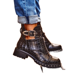 Botki Damskie Z Wycięciami Czarne Hampton