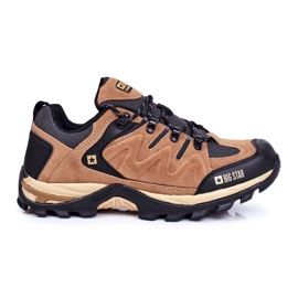 Trekkingowe Męskie Buty Big Star Outdoor Camel GG174280 brązowe czarne