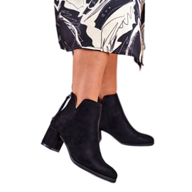 Vinceza Botki Damskie Na Słupku Zamszowe Czarne Mimosa