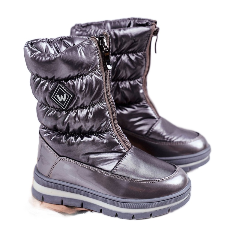 WEESTEP Dziecięce Śniegowce Ocieplane Wełną Ciemno Szare Mumm