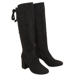 Kozaki na obcasie czarne J19-65 Black