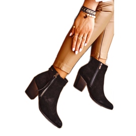 Damskie Botki Na Słupku Big Star Czarne GG274362