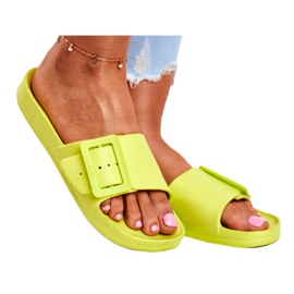 Klapki Damskie Big Star z Klamrą Zielone FF274A390