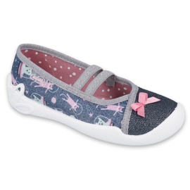 Befado obuwie dziecięce 116X281 granatowe srebrny szare