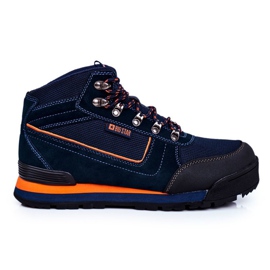 Trekkingowe Męskie Buty Big Star Outdoor Granatowe GG174199 niebieskie
