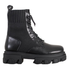 Seastar Modne Workery Na Platformie czarne