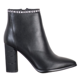 Filippo Botki Z Ozdobnym Obcasem czarne