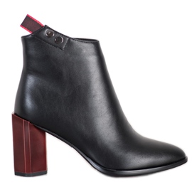 Filippo Botki Na Ozdobnym Słupku czarne czerwone