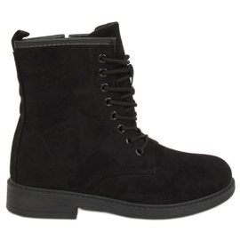 Botki workery sznurowane czarne E2002 Black