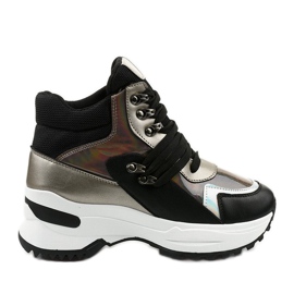 Czarne sneakersy wsuwane Gianna wielokolorowe