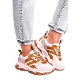 Damskie Sneakersy Big Star Beżowe GG274664 beżowy