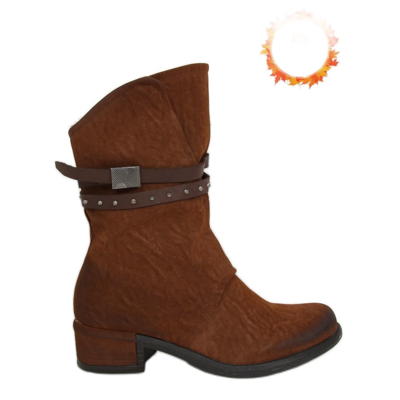 Botki damskie militarne camel ST-05P Camel brązowe