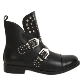 Botki z ćwiekami czarne A2300 Black