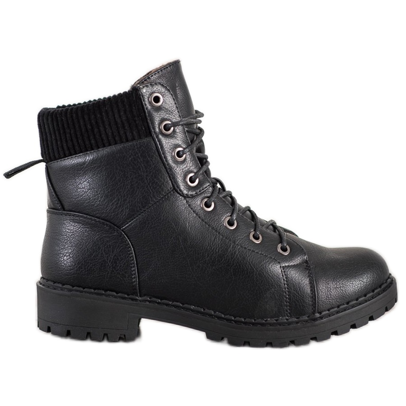 Kylie Sznurowane Traperki czarne