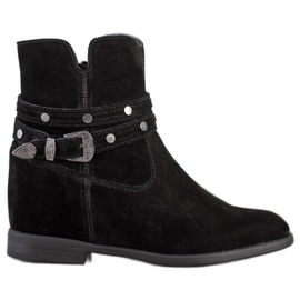 Filippo Zdobione Skórzane Botki czarne