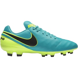 Buty piłkarskie Nike Tiempo Genio Ii Leather Fg 819213 307 czarne niebieskie