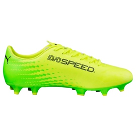 Buty piłkarskie Puma Evo Speed 17.4 Fg żółto-zielone 104017 01 wielokolorowe żółte