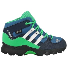Buty dla dzieci adidas Terrex Mid Gtx I S76931 czarne niebieskie wielokolorowe zielone